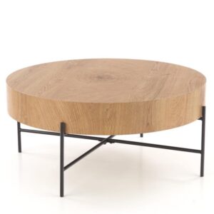wohnli-moebel-suche-M26110426 Wohnli Möbelsuche - Runder Couchtisch in Eichenoptik mit schwarzem Metallgestell
