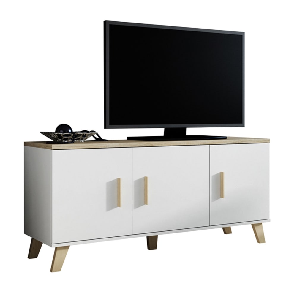 wohnli-moebel-suche-M26110450 Wohnli Möbelsuche - Buffet Dekor Eiche & Mattweiß 3 Türen 150cm