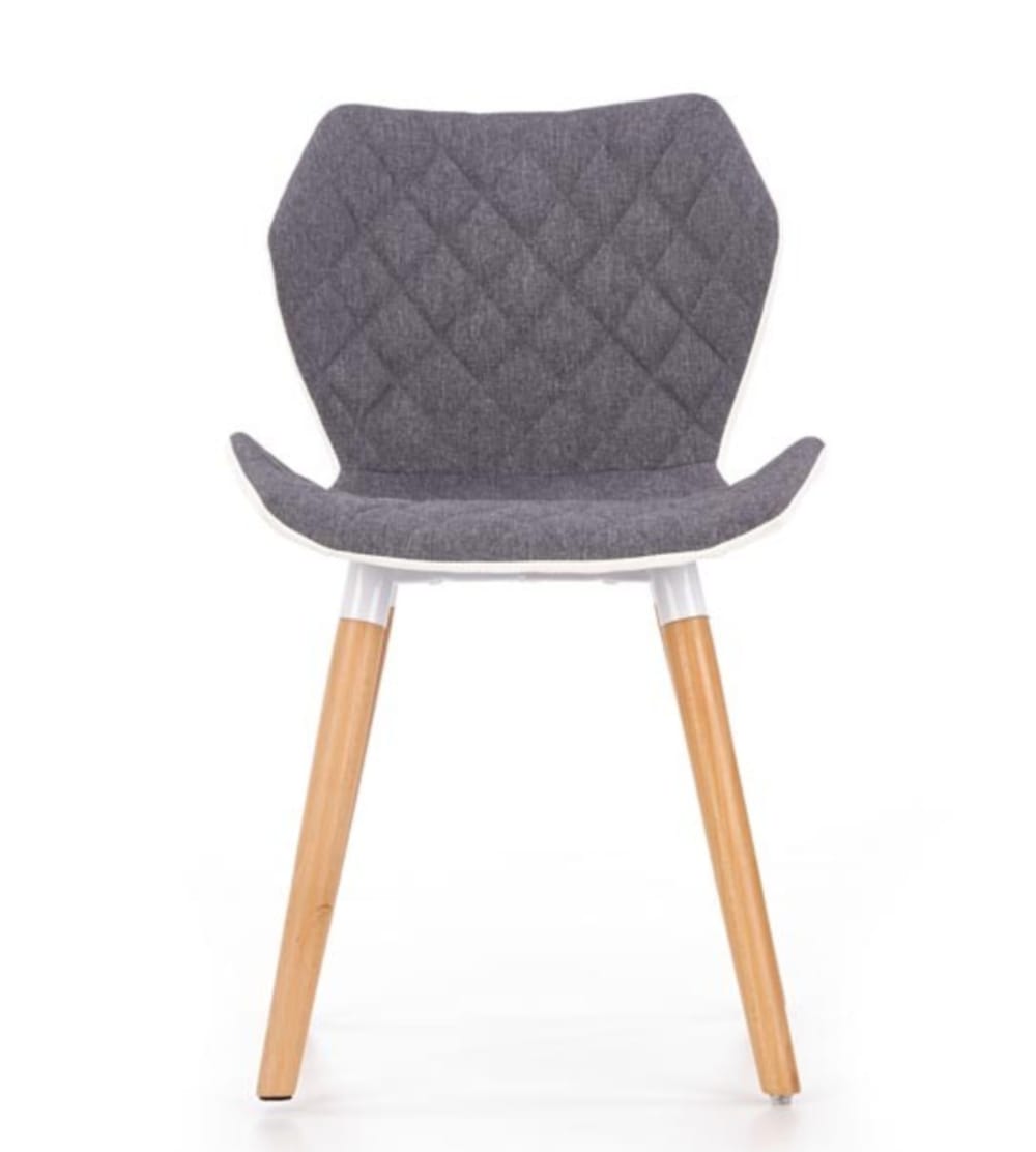 Grau-weißer skandinavischer Designstuhl 51x76x48cm Stoff Grau MSO Möbel Esszimmermöbel Stühle