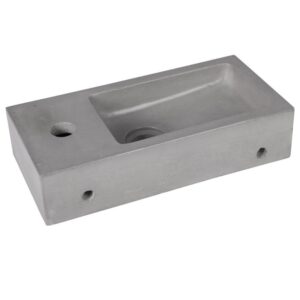wohnli-moebel-suche-M26115103-1 Handwaschbecken Hellgrau H27.5xB26.5xL45.5cm 46x28x27cm Beton Grau Differnz Möbel Badezimmermöbel Waschtische