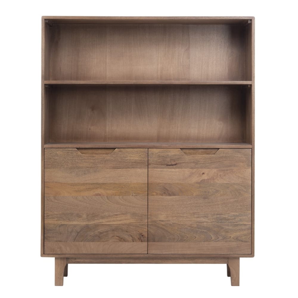 wohnli-moebel-suche-M26115524 Wohnli Möbelsuche - Hochsideboard aus naturbelassenem Mangoholz mit 2 Türen und Holzbeinen