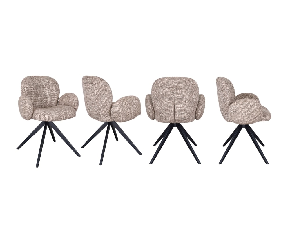 wohnli-moebel-suche-M26115532 Wohnli Möbelsuche - 4er-Set gepolsterte Sessel aus Chenille in Zement