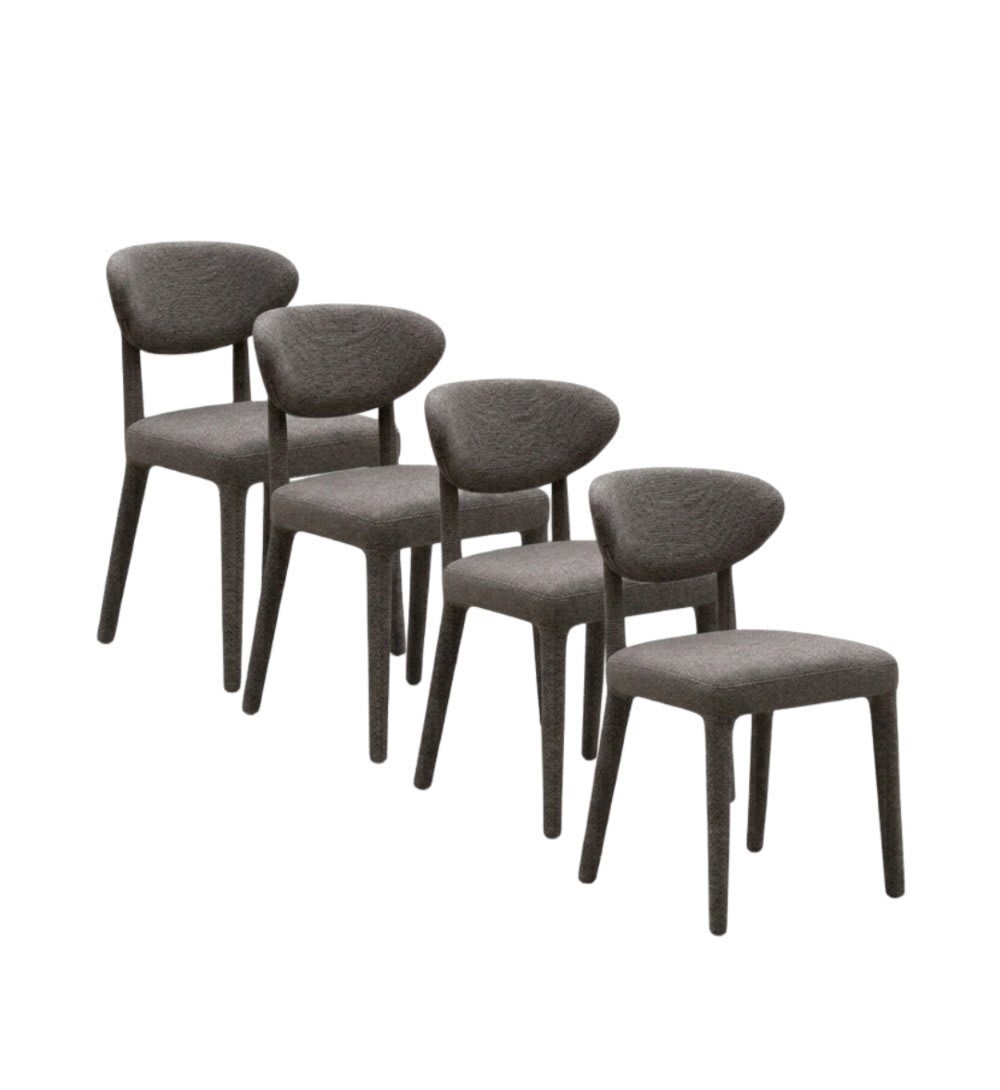 wohnli-moebel-suche-M26115534 Wohnli Möbelsuche - 4er-Set gepolsterte Stühle in Steinfarbe mit gepolsterten Beinen