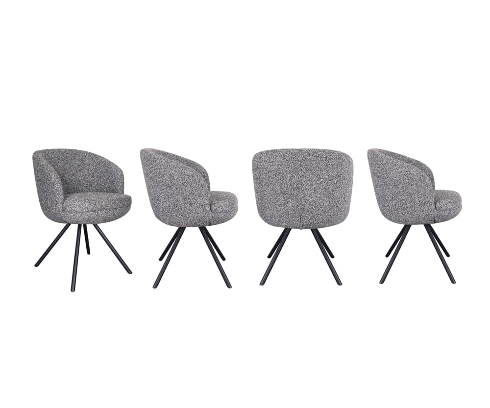wohnli-moebel-suche-M26115535 Wohnli Möbelsuche - 4er-Set gepolsterte Sessel doppeltem Kissen in Anthrazit