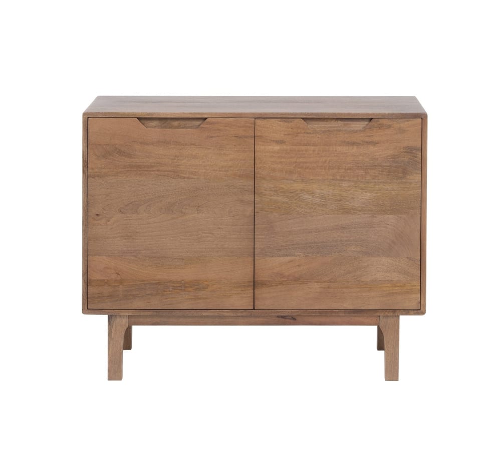 wohnli-moebel-suche-M26115542 Wohnli Möbelsuche - Sideboard aus naturbelassenem Mangoholz mit 2 Türen und Holzbeinen
