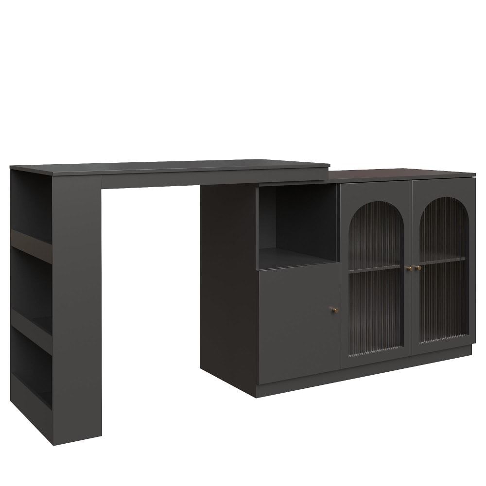 wohnli-moebel-suche-M26115553 Wohnli Möbelsuche - 360° drehbarer Bartisch mit Glastüren 120x40x97cm