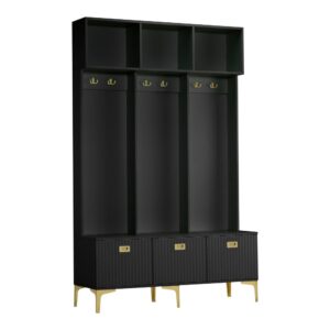 wohnli-moebel-suche-M26115579 Wohnli Möbelsuche - Flurgarderobe mit 6 goldenen Haken und 3 Türen