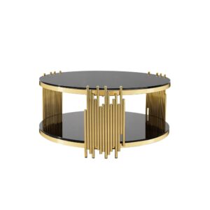 wohnli-moebel-suche-M26115583 Wohnli Möbelsuche - Runder Couchtisch mit 2 Glasplatten und Stahlgestell
