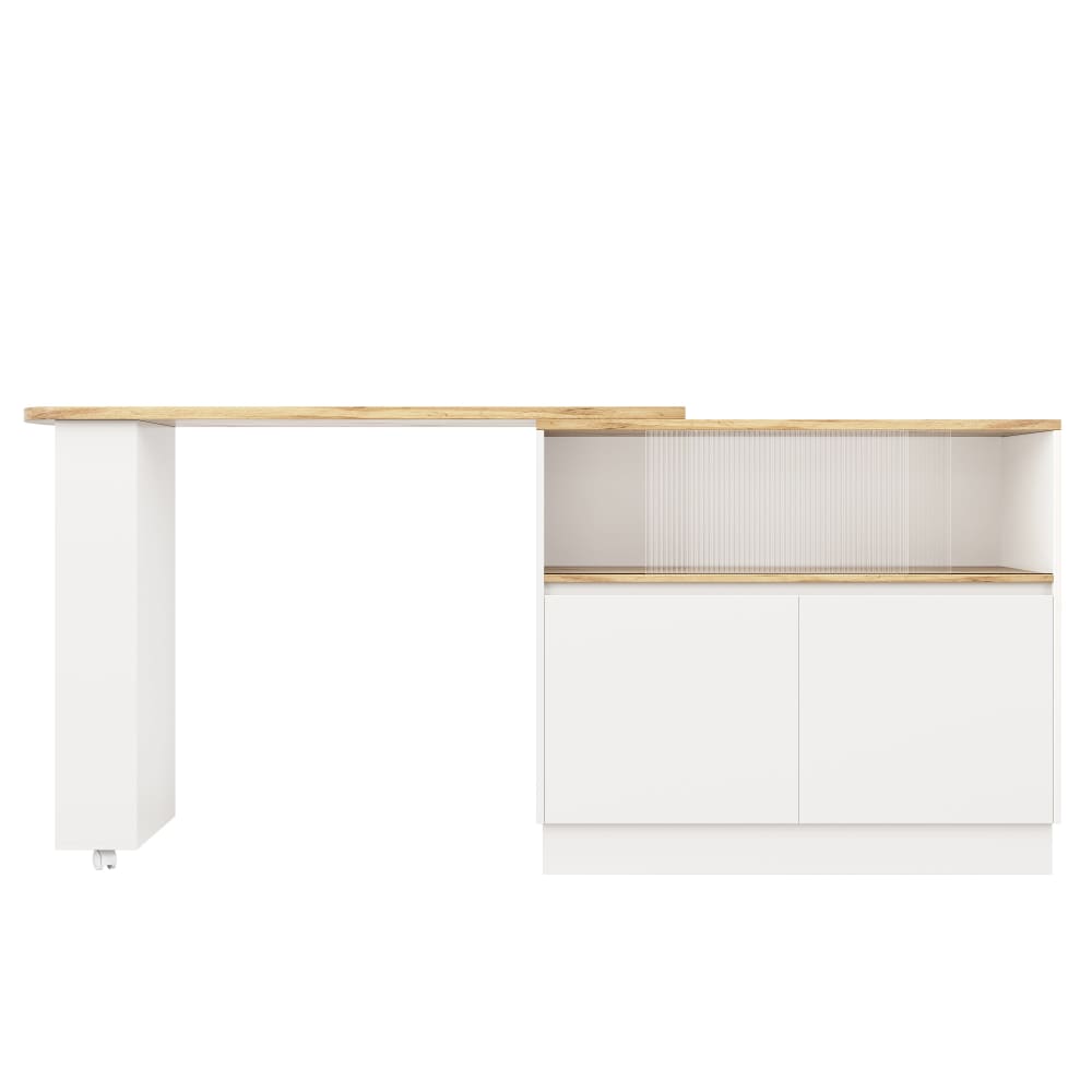 wohnli-moebel-suche-M26115584 Wohnli Möbelsuche - Kücheninsel Bartisch 360° drehbar Weiß Holz-Optik