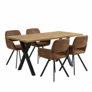 wohnli-moebel-suche-M26115586 Wohnli Möbelsuche - Tisch 140 cm & 4 Stühle in Vintage-Lederoptik