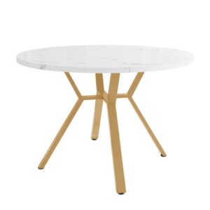 wohnli-moebel-suche-M26115589 Wohnli Möbelsuche - Runder Esstisch Weiß Marmor-Optik Gold Metall