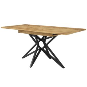 wohnli-moebel-suche-M26115597 Wohnli Möbelsuche - Esstisch ausziehbar Holz-Optik Stern-Gestell Metall Schwarz
