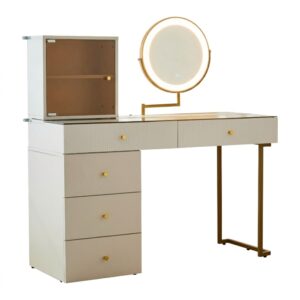 wohnli-moebel-suche-M26115607 Wohnli Möbelsuche - Schminktisch mit LED-Spiegel und getöntem Tempered Glas