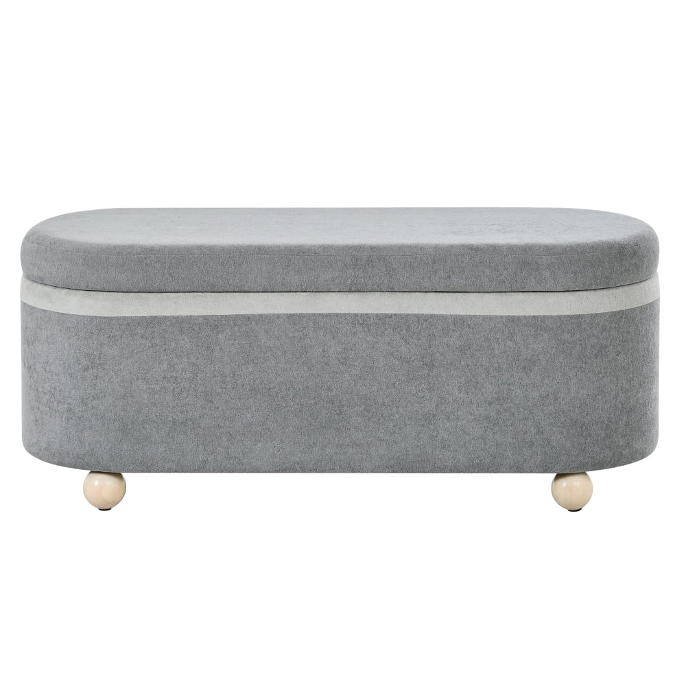 wohnli-moebel-suche-M26115630 Wohnli Möbelsuche - Sitzbank mit Stauraum Fleece Grau Holzbeine
