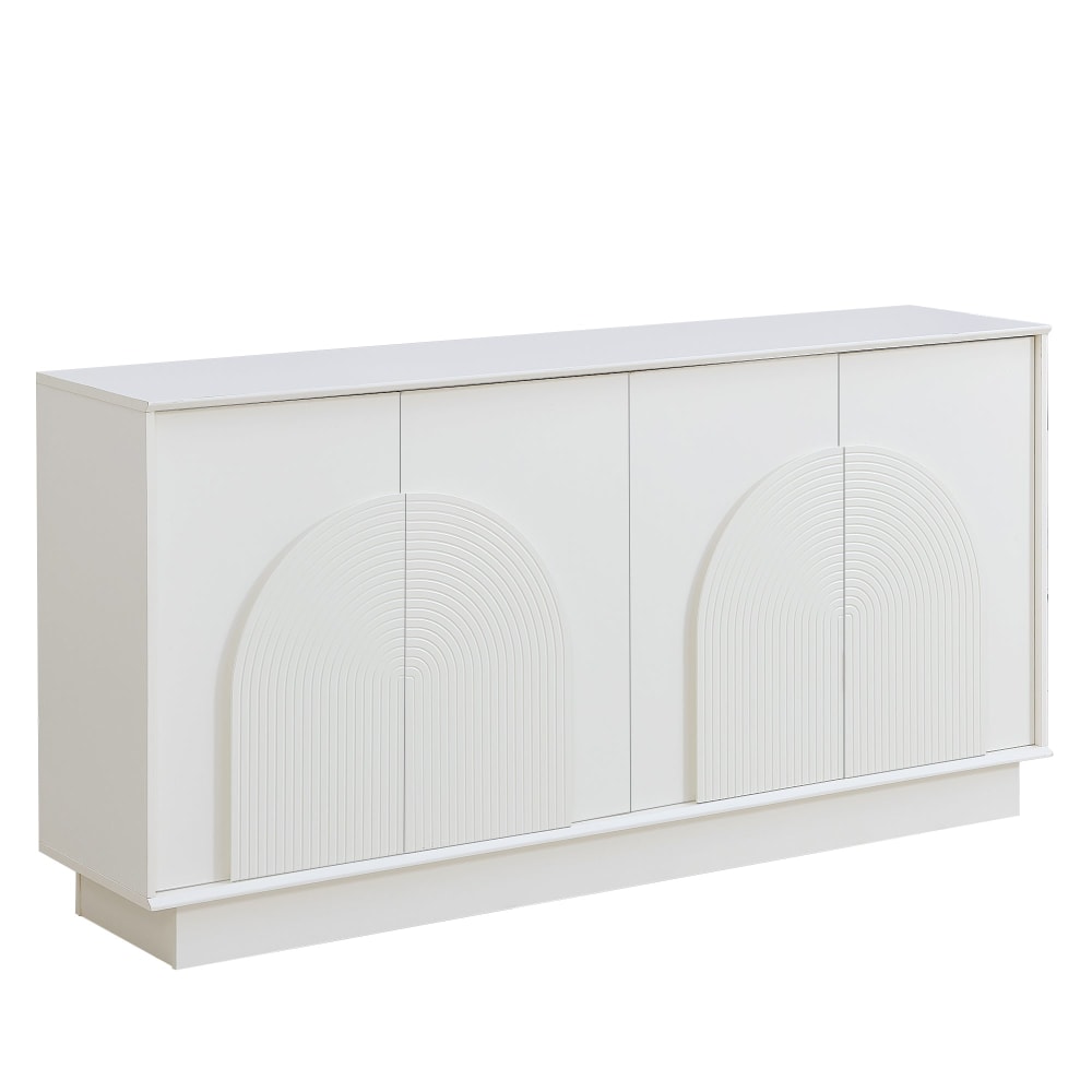 wohnli-moebel-suche-M26115632 Wohnli Möbelsuche - Modernes Sideboard weiß gebogenes Design 4 Türen 160x38x80 cm