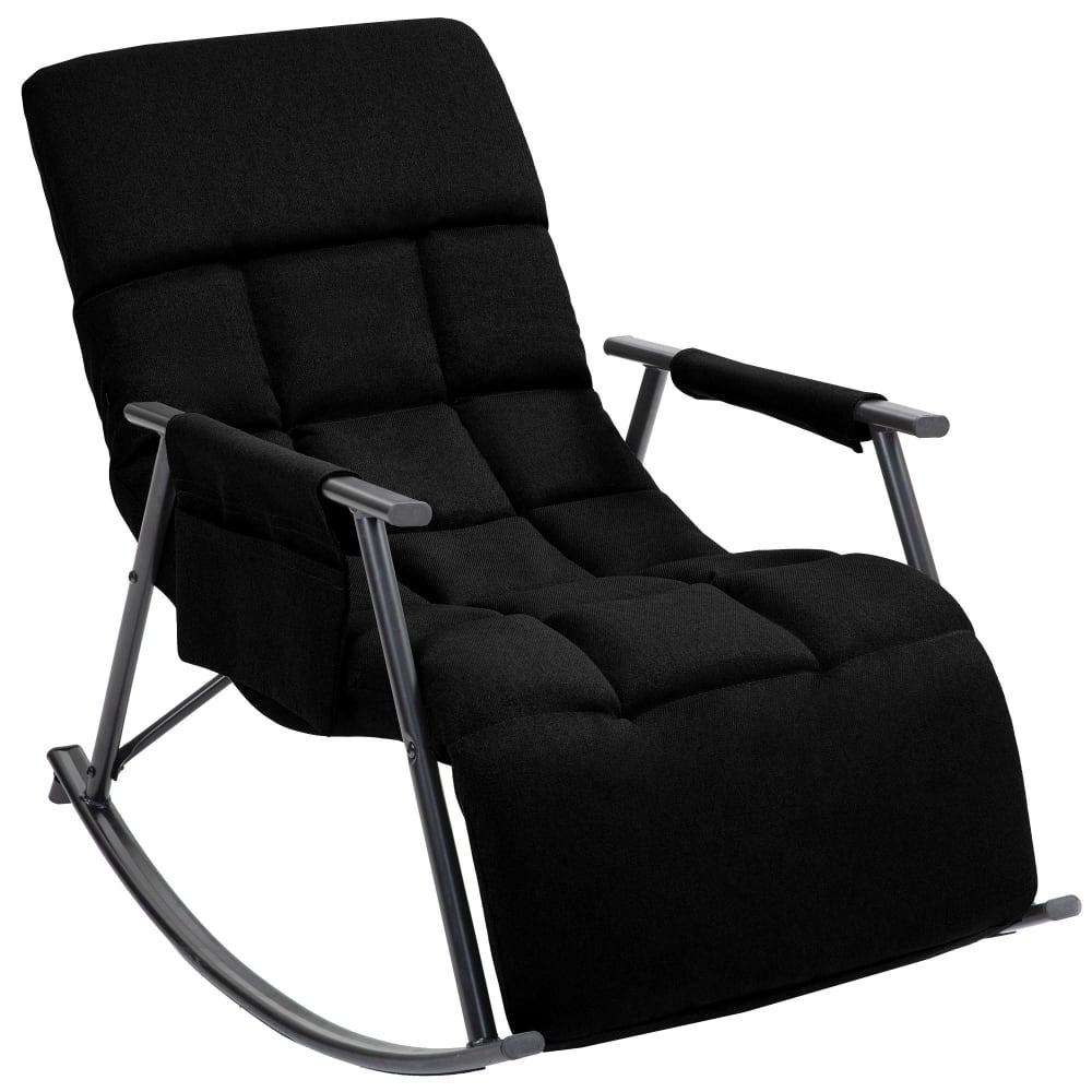 wohnli-moebel-suche-M26115777 Wohnli Möbelsuche - Schaukelstuhl mit Fußgestell aus Stoff schwarz