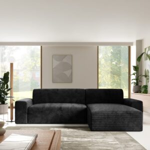 wohnli-moebel-suche-M26116158-1 3-Sitzer-Wende-Ecksofa mit Truhe Kiefernholz Schwarz 300x82x185cm Holz Schwarz Petits meubles Sofas und Sessel Sofas Ecksofas