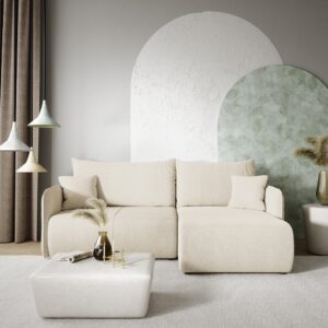 wohnli-moebel-suche-M26116208-1 3-Sitzer-Wende -Schlaf-Ecksofa Kiefernholz Beige 207x86x148cm Holz Beige Petits meubles Sofas und Sessel Sofas Ecksofas
