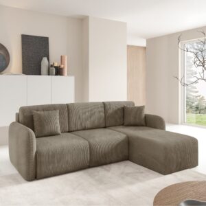 wohnli-moebel-suche-M26116244-1 Umkehrbares und umwandelbares Kiefernholz Braun 245x92x185cm Holz Braun Petits meubles Sofas und Sessel Sofas Ecksofas