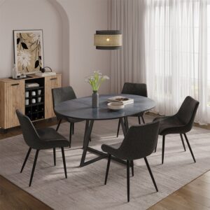 wohnli-moebel-suche-M26116458-1 Esstisch ausziehbar Anthrazit/Schwarz 120x75.8cm 120x76x120cm Spanplatte Schwarz Vicco Möbel Esszimmermöbel Esstische
