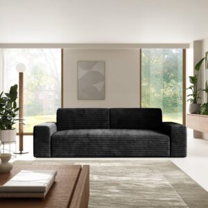 wohnli-moebel-suche-M26117632-1 3-Sitzer-Sofa mit Bettkasten Kiefernholz Schwarz 260x82x102cm Holz Schwarz Petits meubles Sofas und Sessel Sofas Schlafsofas