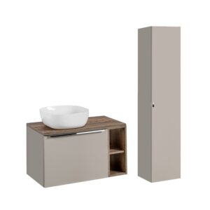 wohnli-moebel-suche-M26117878 Wohnli Möbelsuche - Badezimmerset Waschtisch 80cm Laminat Taupe