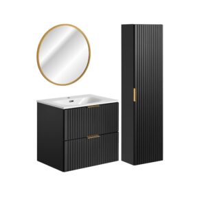wohnli-moebel-suche-M26117889 Wohnli Möbelsuche - Set aus Einzelwaschtisch 60 cm Melamin Mattschwarz