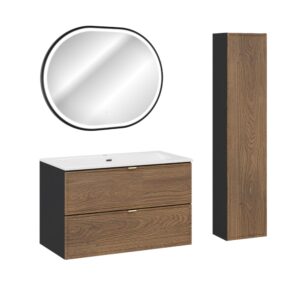 wohnli-moebel-suche-M26117923 Wohnli Möbelsuche - Set aus Einzelwaschtisch Laminat Holz und Schwarz