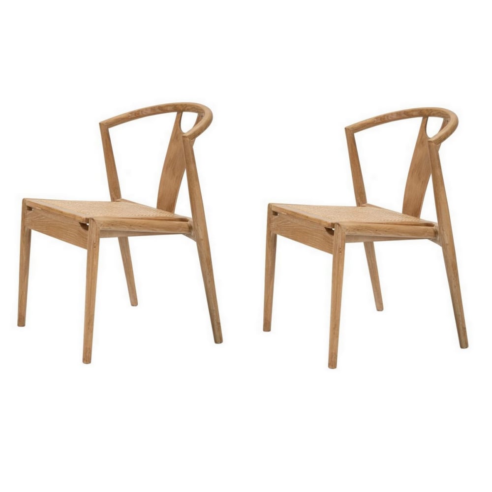 wohnli-moebel-suche-M26119427 Wohnli Möbelsuche - 2 Holz- und Rattan-Stühle im Boho-Stil