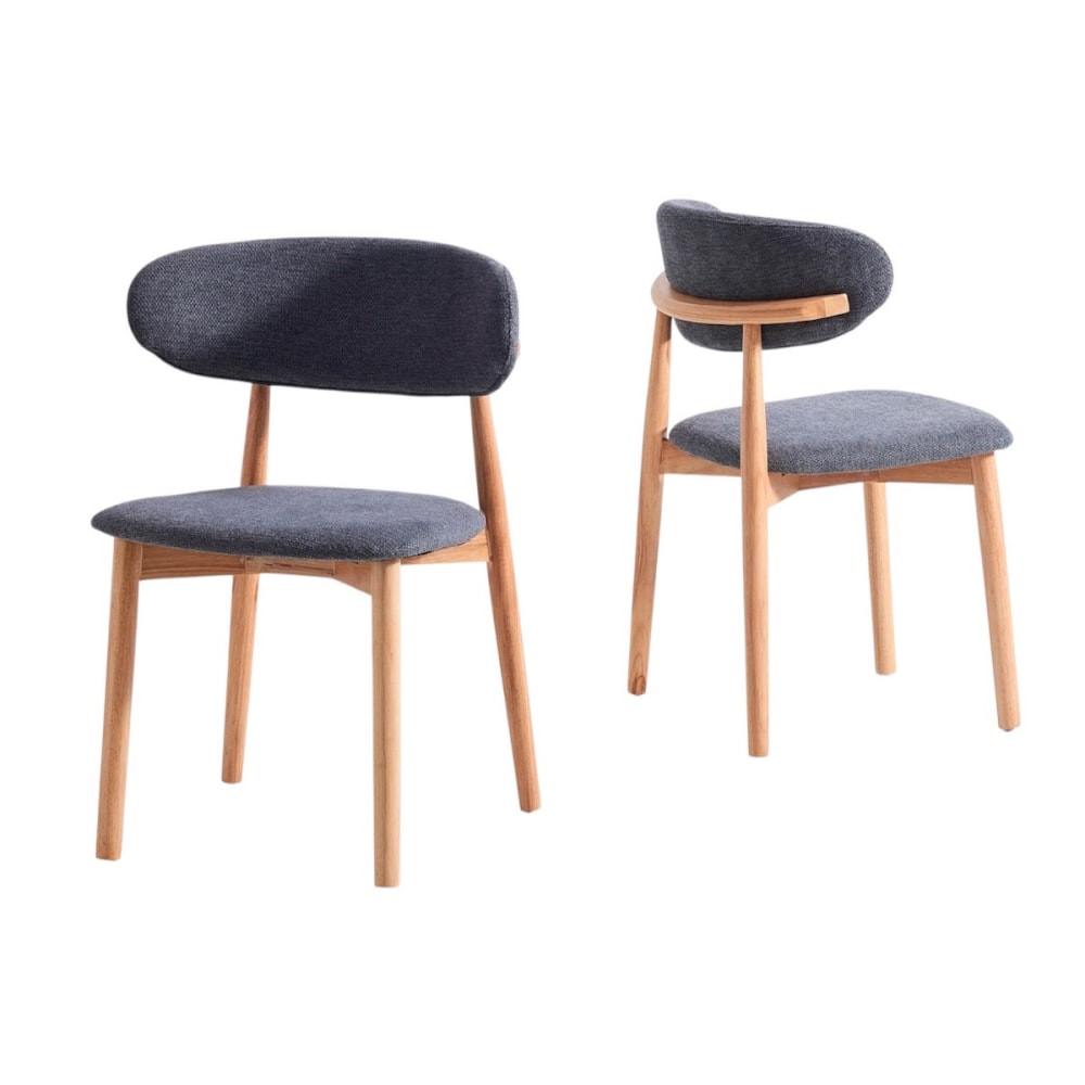 wohnli-moebel-suche-M26119428 Wohnli Möbelsuche - 2er-Set Stühle aus grauem Stoff mit Holzbeinen