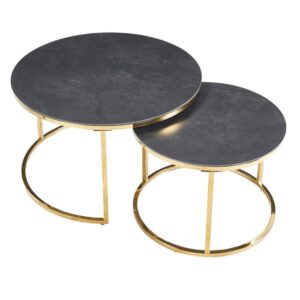 wohnli-moebel-suche-M26119433 Wohnli Möbelsuche - Set runder Tische aus grauer Keramik