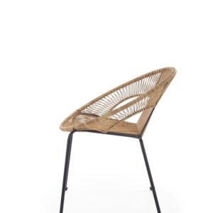 wohnli-moebel-suche-M26119625-1 Sessel aus synthetischem Rattan mit schwarzem Stahlgestell 60x77x69cm Rattan Braun MSO Sofas und Sessel Sessel, Poufs und Fußbänke Sessel