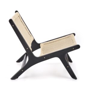 wohnli-moebel-suche-M26119633-1 Loungesessel aus Seil mit schwarzer Massivholzstruktur 84x74x65cm Holz Schwarz MSO Sofas und Sessel Sessel, Poufs und Fußbänke Sessel