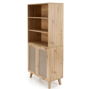 wohnli-moebel-suche-M26119645 Wohnli Möbelsuche - Hohes Sideboard in natürlicher Eiche und Rattanoptik