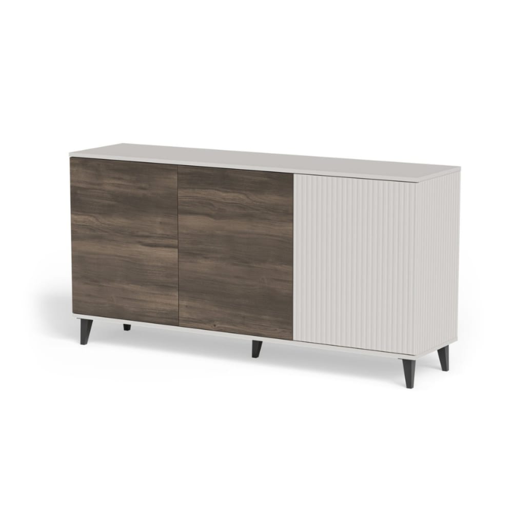 wohnli-moebel-suche-M26119650 Wohnli Möbelsuche - 3-türiges Sideboard in Walnuss- und Beigeoptik 160cm