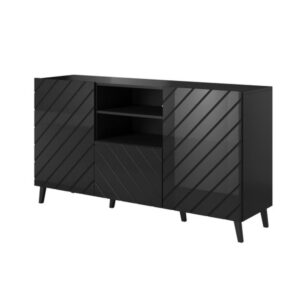 Wohnli Möbelsuche - Glänzend schwarzes Designer-Sideboard 150 cm
