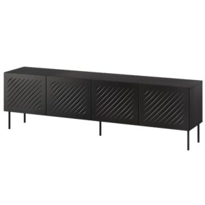 Wohnli Möbelsuche - Schwarzer TV-Schrank 4 Türen 200 cm