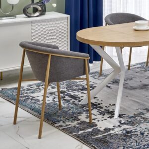 wohnli-moebel-suche-M26119714-1 Designerstuhl aus grauem Stoff 56x80x59cm Stoff Grau MSO Möbel Esszimmermöbel Stühle