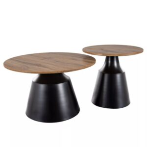 wohnli-moebel-suche-M26119718 Wohnli Möbelsuche - Set aus zwei runden Couchtischen mit handgefertigter Eichenplatte