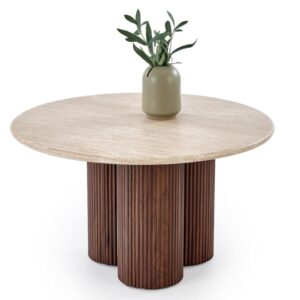 wohnli-moebel-suche-M26119722 Wohnli Möbelsuche - Kleiner runder Couchtisch aus Travertin und Holz