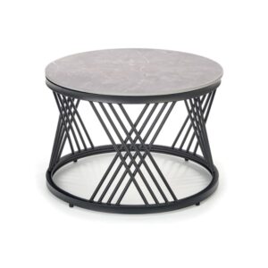 Set aus zwei Satztischen mit Tischplatte in grauer Marmoroptik 80x40x80cm Marmor Schwarz MSO Möbel Wohnzimmermöbel Couchtische