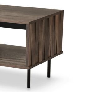 wohnli-moebel-suche-M26119736-1 Designer-Couchtisch in Walnuss- und Mattschwarz-Optik 100 x 54 cm 54x45x100cm Holz Braun MSO Möbel Wohnzimmermöbel Couchtische