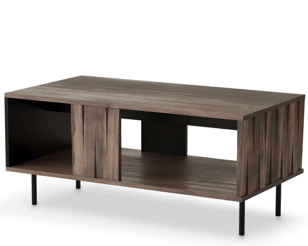wohnli-moebel-suche-M26119736 Wohnli Möbelsuche - Designer-Couchtisch in Walnuss- und Mattschwarz-Optik 100 x 54 cm