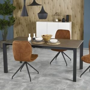 wohnli-moebel-suche-M26119741-1 Ausziehbarer Industrietisch aus grauer und schwarzer Keramik 120x76x85cm Keramik Grau MSO Möbel Esszimmermöbel Esstische