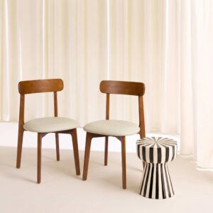 wohnli-moebel-suche-M26120604-1 2er-Set Vintage-Stühle nussbaumfarben/beige 50x80x45cm Holz Braun sweeek Möbel Esszimmermöbel Stühle