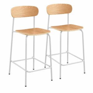 wohnli-moebel-suche-M26120614 Wohnli Möbelsuche - 2er-Set Hochstühle aus Metall und Weiß Holz