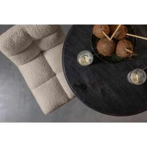 Tabourets de bar en bouclé sable 58x114x44cm PES - Polyester Beige WOOOD Möbel Esszimmermöbel Barhocker