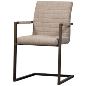 wohnli-moebel-suche-M26121532-1 Lot de 2 chaises de salle à manger en tissu sable 62x87x54cm PES - Polyester Beige WOOOD Möbel Esszimmermöbel Stühle