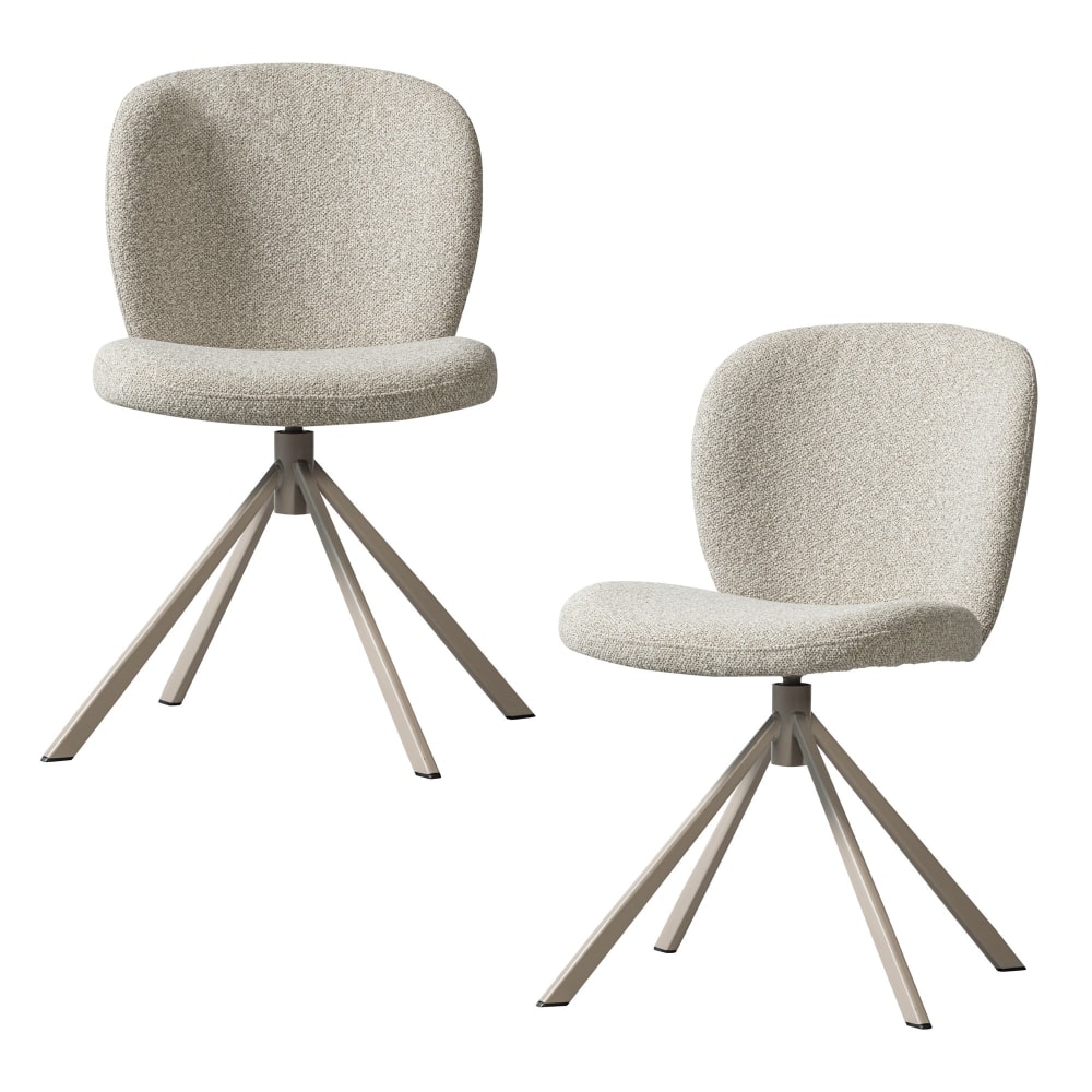 Wohnli Möbelsuche - Lot de 2 chaises de salle à manger en bouclé naturel