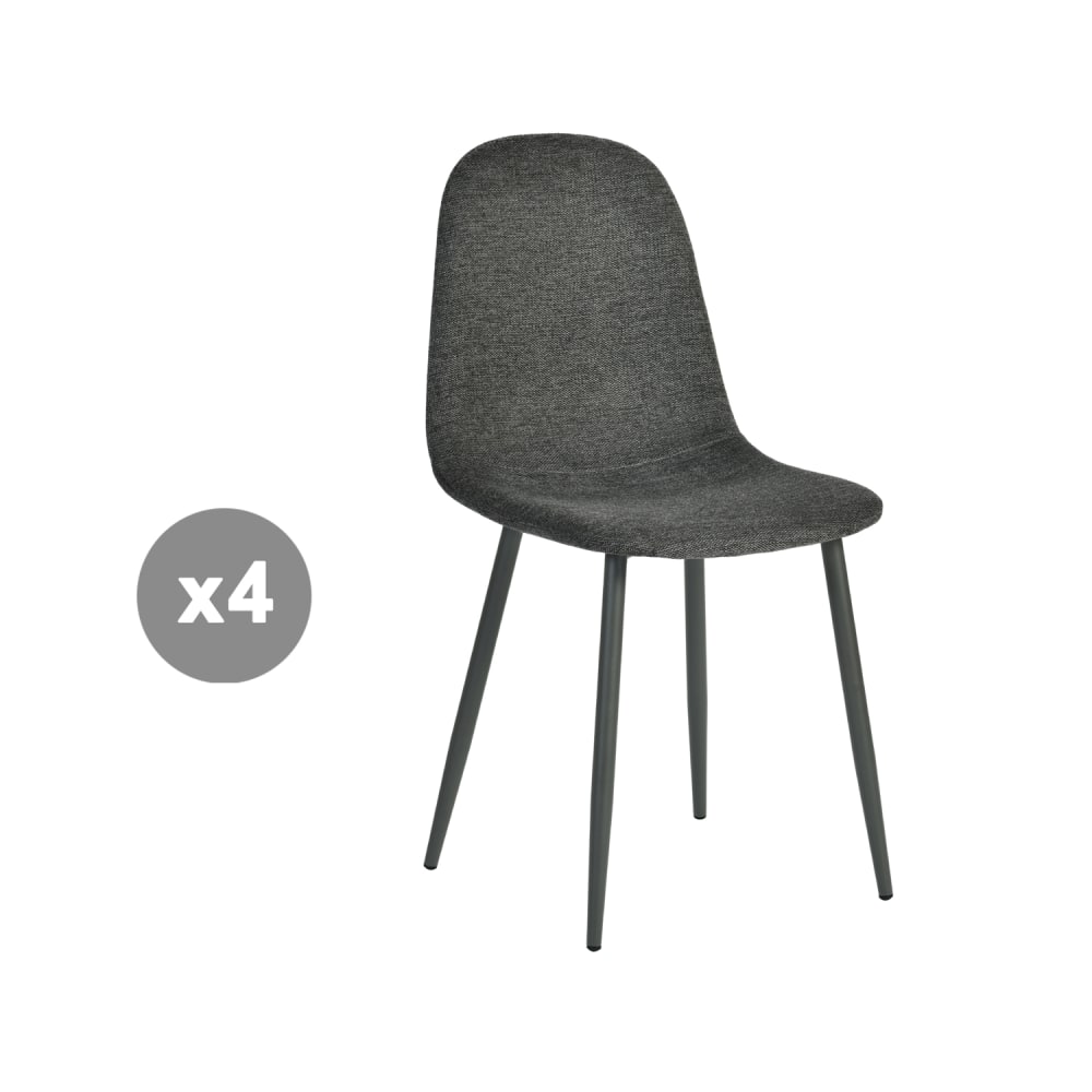 Wohnli Möbelsuche - 4er-Set Stoffpolsterstühle